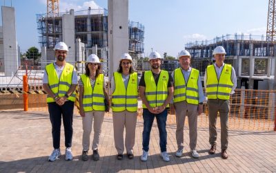 El Alcalde de Tarragona, Rúben Viñuales, ha visitado las obras de la promoción Les Oliveres: 192 viviendas de alquiler asequible en Tarragona gestionada por la Fundació Nou Lloc